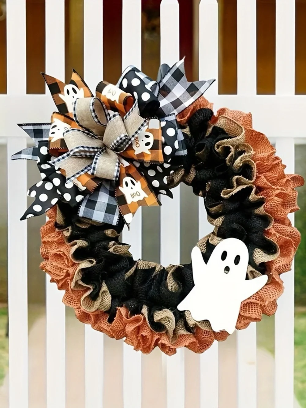 Halloween Decorative Ghost Wreath